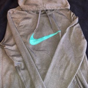 Large Nike Grey/Turquoise Hoodie